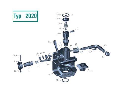 RINGFEDER 2020 čep 40mm příruba 120x55mm